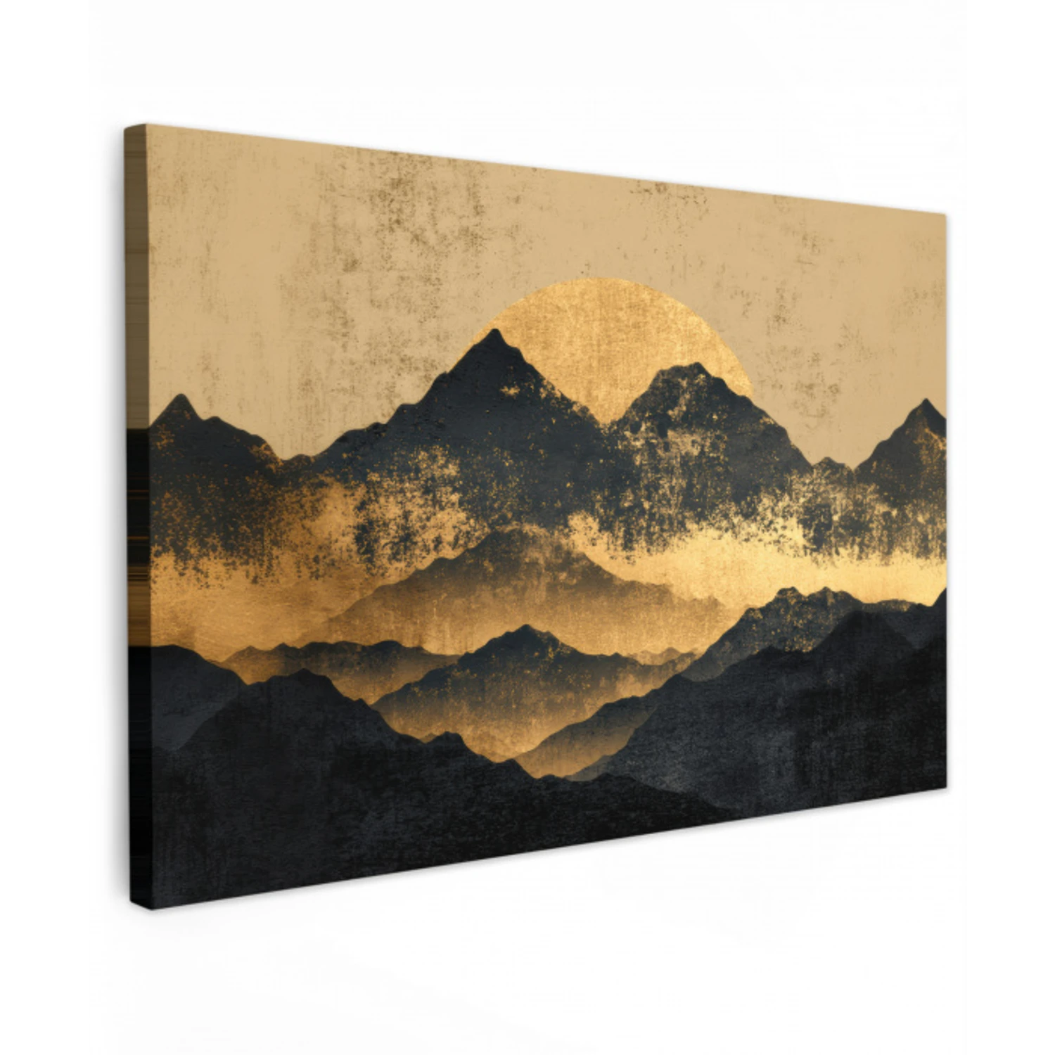 Gouden Bergen bij Maanlicht canvas 2cm klein -z3d