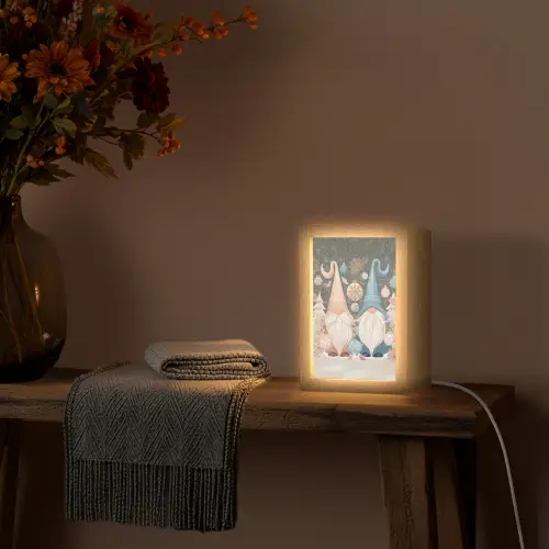 Kerst - Gnomen - Pastel Light Box met kabel (Tafellamp) klein -sfeer4