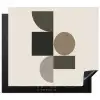 Aardetinten - Abstracte compositie - Eenvoudige vormen Inductie beschermer vinyl 3mm middel -3d