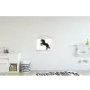 Zwart - Paard - Portret textielposter latten blank klein -kinderkamer