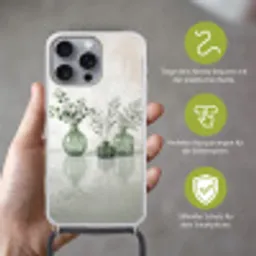 Vazen - Bladeren - Groen Hoesje iPhone 16 Pro Max met koord klein -sfeer2_DE
