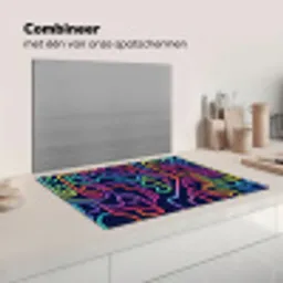Retro - Abstract - Neon Inductie beschermer vinyl 3mm klein -wsfeer7_website