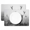 Hert - Mistig - Zwart - Wit Placemat vinyl groot -zzsfeer2_Kitchenyeah-website