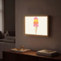 Schepijs - Hoorntje - Illustratie - Minimalistisch Light Box met batterij (Wandlamp) middel -sfeer1