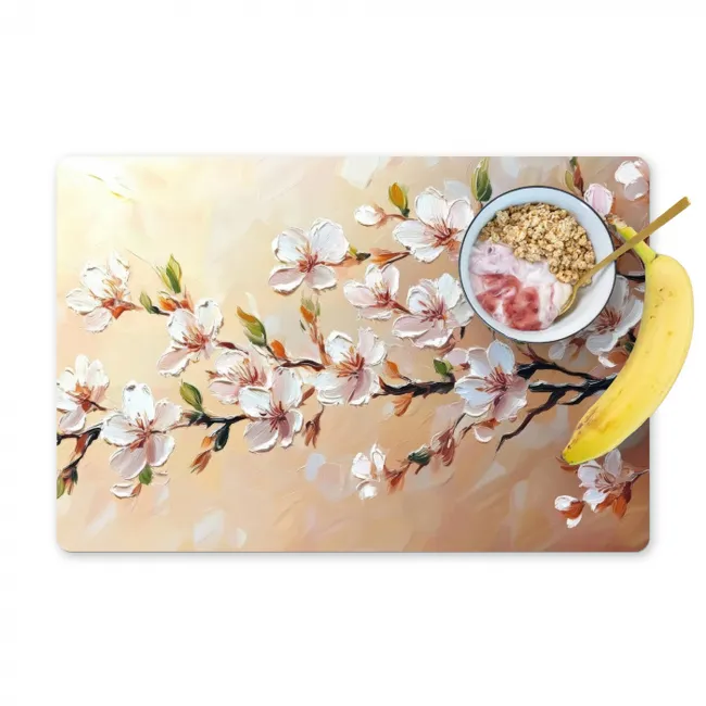 Bloesemtakken - Schilderachtig - Roze Placemat vinyl groot -zzzproduct_Kitchenyeah-website