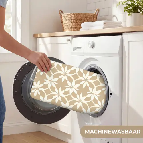 Bloemen - Patroon - Beige Badmat klein 997 -USP_WasbaarNL