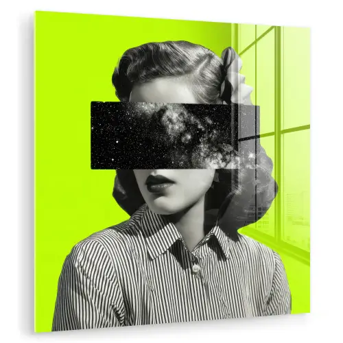 Vrouw - Sterrenhemel - Groen plexiglas 5mm klein -zzzproduct_nieuw