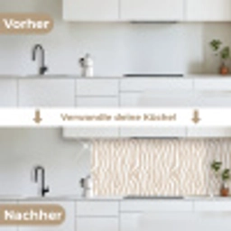Abstract - Zebra - Beige keuken achterwand 2 middel 871 -voor-na_DE