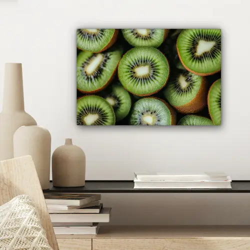 Kiwi - Fruit - Groen canvas 2cm klein -sfeer6