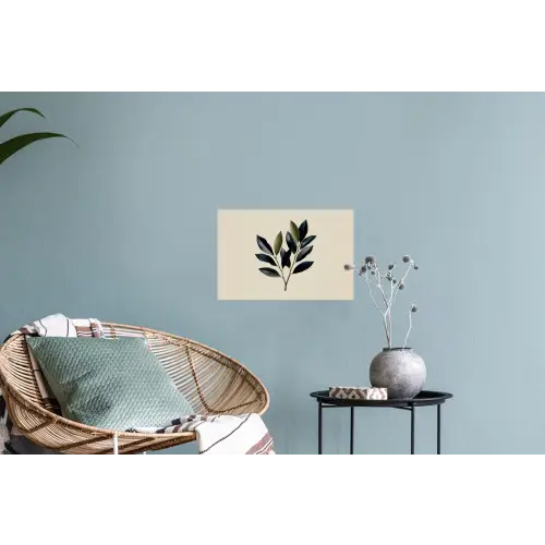 Ovaal - Olijfgroen - Simpel Muursticker klein -plant