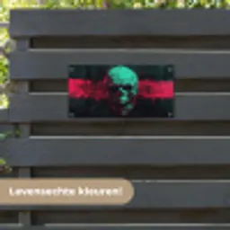 Schedel - Cyberpunk - Neon Rood tuinposter los doek klein -sfeer3