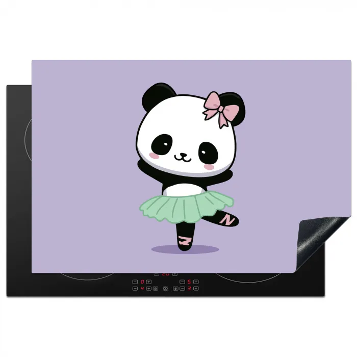 Dansende panda - Paars - Sierlijk - Kawaii Inductie beschermer vinyl 3mm klein -3d