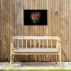 Felgekleurd - Bloemen - Vaas Tuinposter op houten frame 2 cm dik klein -sfeer4