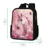 Eenhoorn - Roze - Vlinders - Bloemen Rugzak - Zwart middel -productfoto_formaten