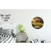 Bloemenveld - Heuvels - Zonsondergang - Berg - Natuur - Wit Wandcirkel aluminium klein -kinderkamer