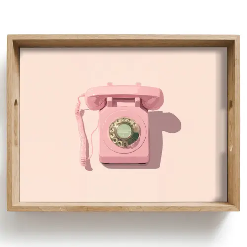 Draaischijftelefoon - Retro - Roze Dienblad Rechthoek middel -z3d_shopping