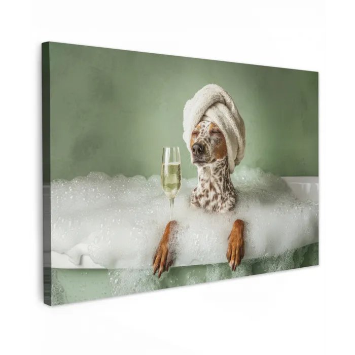 Hond - Bad - Champagne - Handdoek canvas 2cm klein -z3d