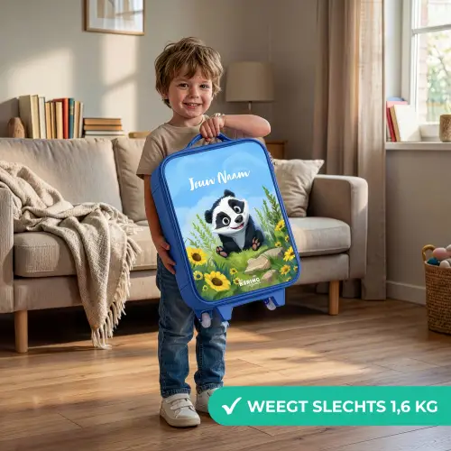 Willem wasbeer Kinderkoffer - Blauw klein -sfeer2_NL