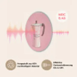 Roze - Mokkapot - Illustratie - Koffie Akoestische PET Vilt - Rond klein -USP_DE