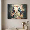 Toekan - Vogels - Bloemen - Natuur - Jungle Textielframe zwart klein -sfeer2