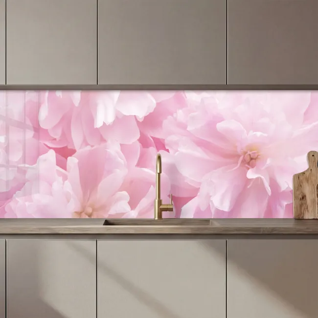 Kitchen splashback - Floral beauty - Flowers - Pink - Peony