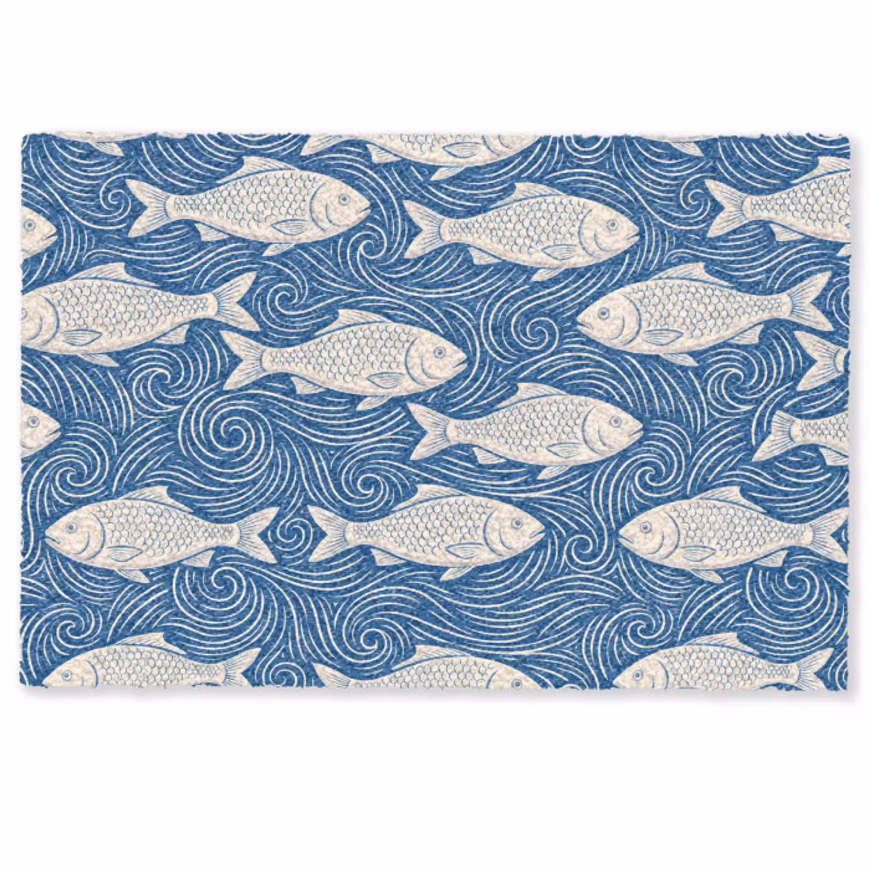 Vis - Water - Patroon - Grafisch - Blauw Deurmat klein -zkaufland3d
