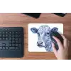 Illustratie - Koe - Blauw muismat rubber klein -toetsenbord