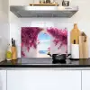 Zee - Roze - Bloemen - Poort Inductie beschemer met haakjes klein -sfeer2