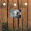 Rechthoeken - Abstract - Blauw tuinposter los doek klein -sfeer1