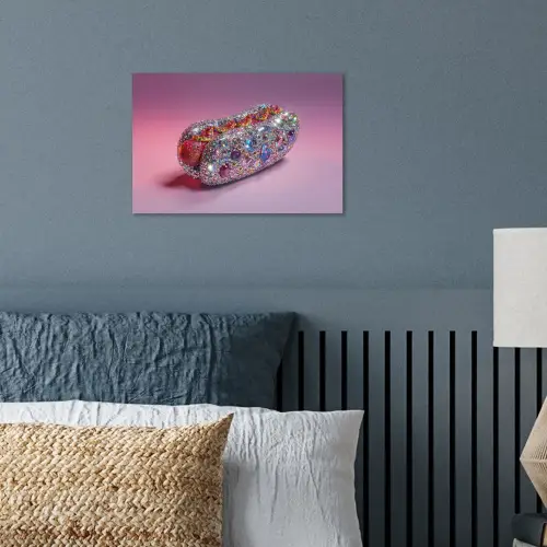 Hotdog - Steentjes - Glitters - Paars poster papier klein -sfeer2