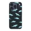 Dolfijnen - Patroon - Blauw - Grijs Telefoonhoesje iPhone 17 Pro klein -3d
