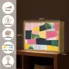 Abstract - Roze - Lappen - Vormen - Geel Light Box met batterij (Wandlamp) middel -USP_websiteoverzichtNL