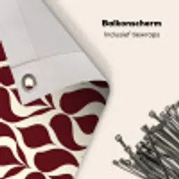 Rood - Druppelpatroon - Grafisch Balkonbeschermer Duitsland klein 596 -closeup_NL