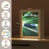 Race auto - Blauw - Groen Light Box met kabel (Kinderlampje) klein -USP_NL