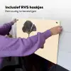 Bladeren - Minimalistisch - Zwart Inductie beschemer met haakjes klein -ky-ophangen-nl