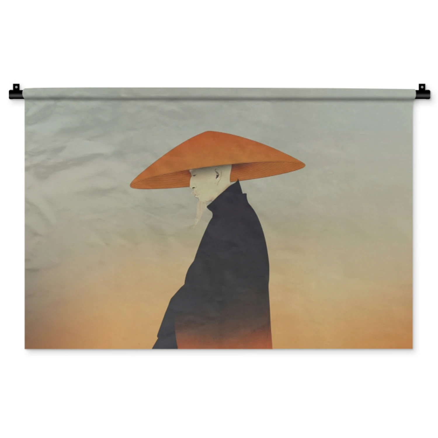 Minimalistisch - Silhouet - Oranje Wandkleed katoen middel -zz3d