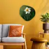 Narcis - Bloem - Wit - Grassprieten Wandcirkel Organisch Forex 3mm klein -sfeer4