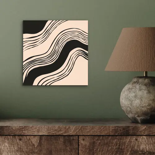 Golven - Zwart - Zandkleur aluminium wit klein -sfeer2