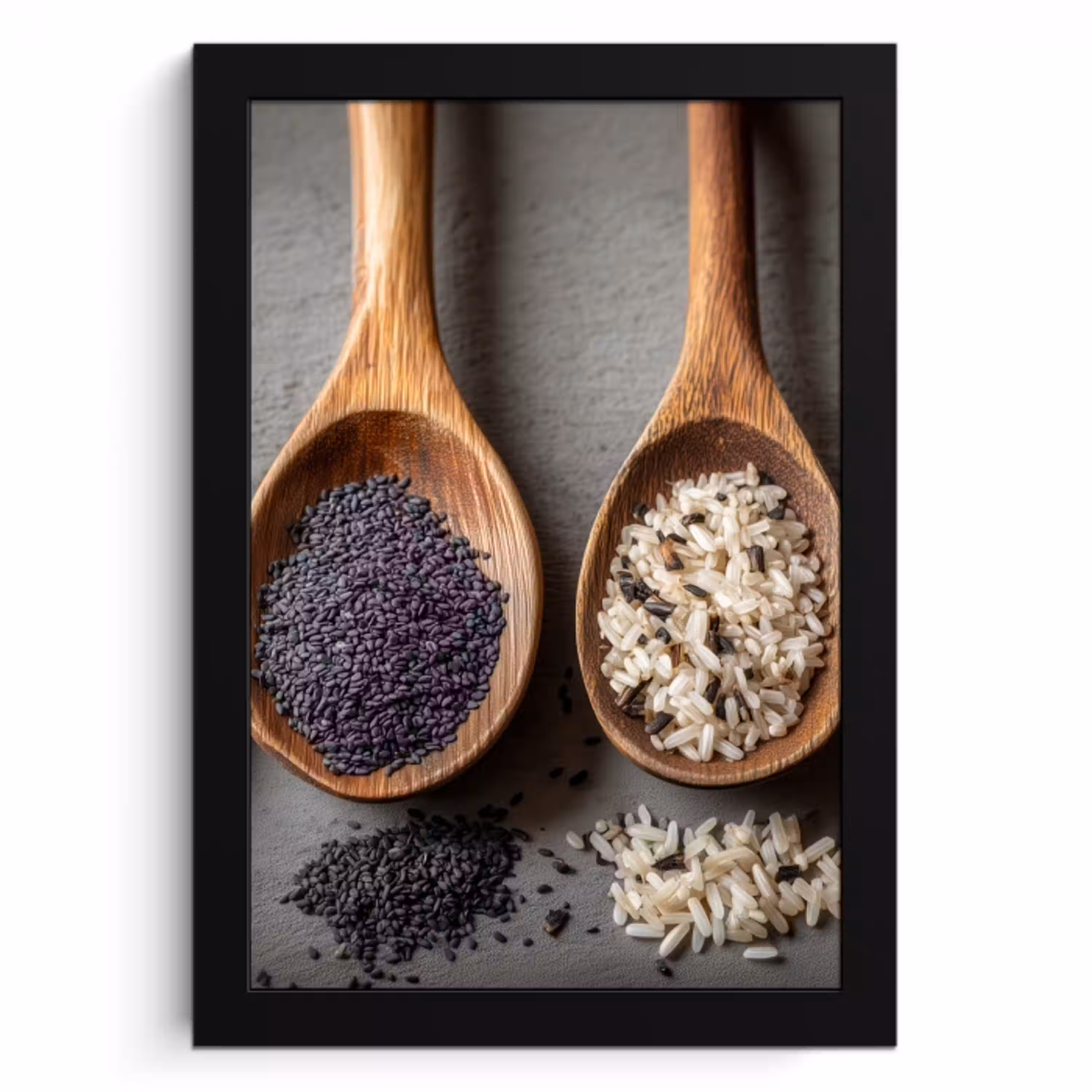 Houten - Lepels - Rijst - Zaden KitchenYeah - Keuken - Fotolijst klein -3d