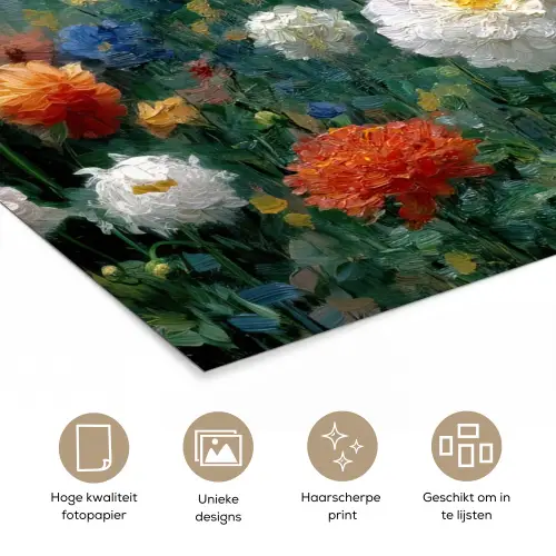 Close-up - Veld - Bloemen - Kleurrijk poster papier klein -closeup_NL