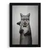 Vos - WC-ontstopper - Zwart - Wit fotolijst zwart zonder passe partout klein -3d