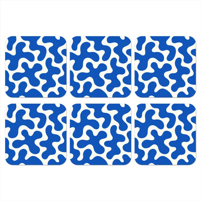 Onderzetter - Vormen - Abstract - Blauw - Golven
