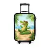 Krokodil op het strand Kinderkoffer - Zwart klein -3d