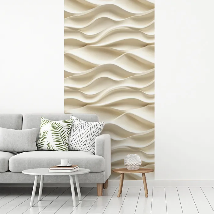 Lijnen - Golvend - Crème fotobehang vinyl groot 64 -woonkamer