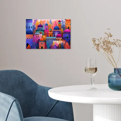 Kleurrijk paradijs - Levendig - Koepels poster papier klein -sfeer3