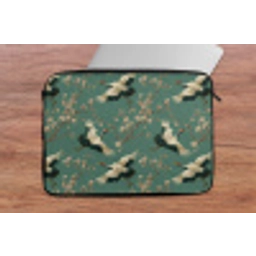 Kersenbloesem - Kraamvogels - Groen laptophoes neopreen klein 279 -tafel