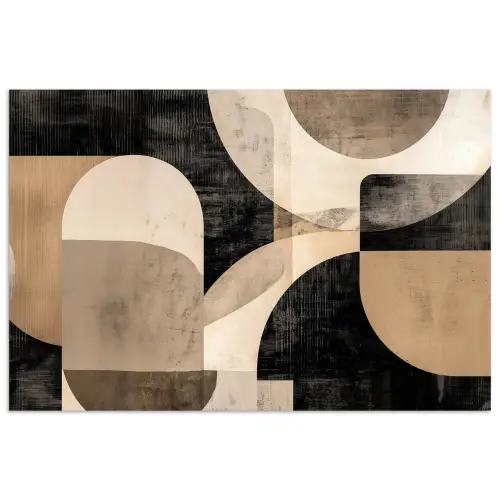 Abstract - Vormen - Modern - Beige poster papier klein -3d