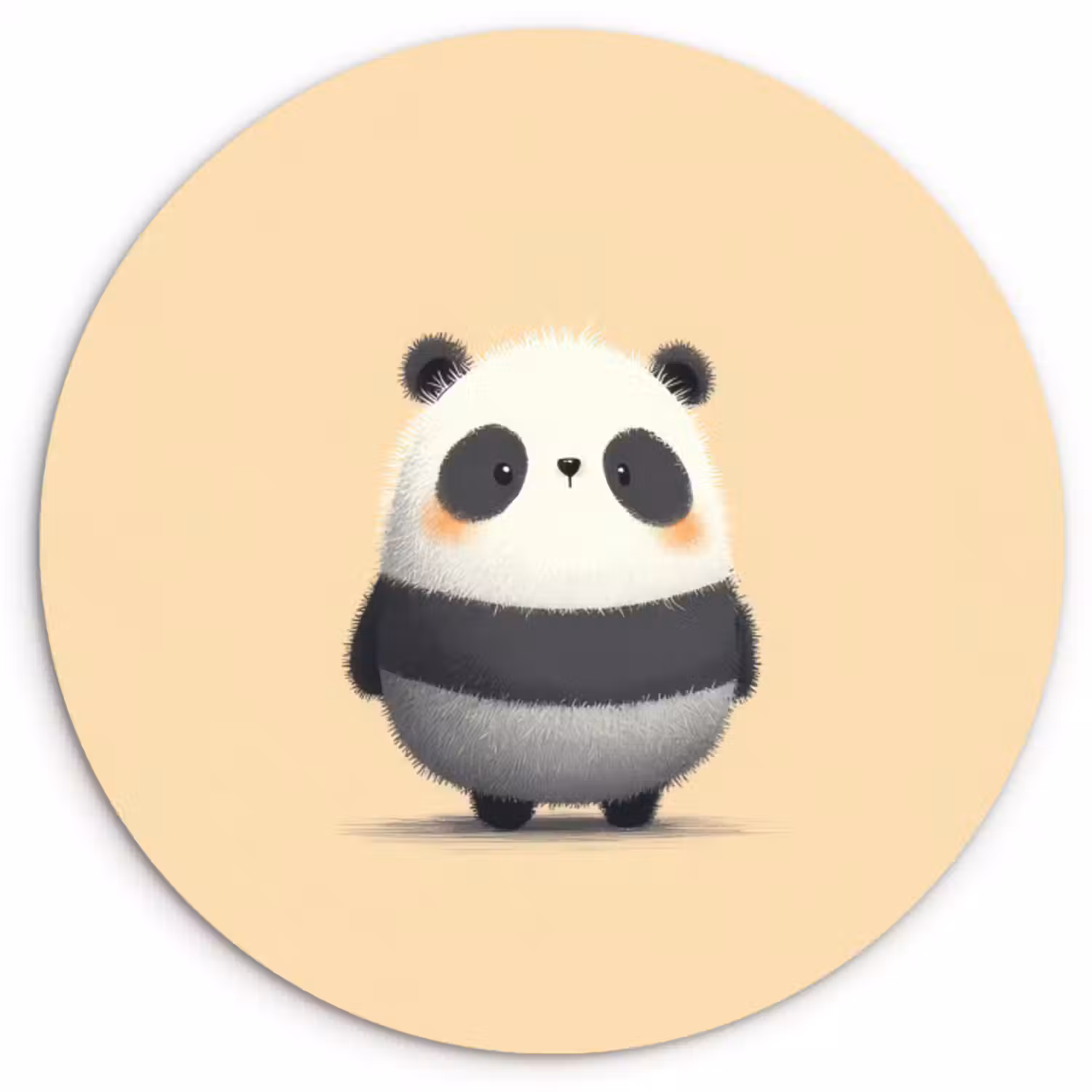 Muurcirkel - Panda - Beige - Minimalistisch