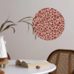 Luipaard - Patroon - Roze Wandcirkel behangsticker klein 186 -sfeer3