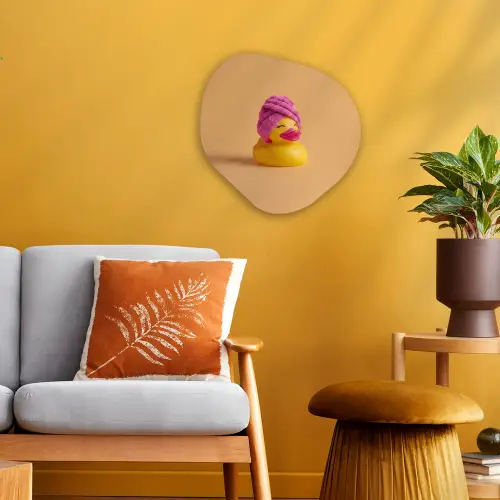 Badeend - Handdoek - Kleurrijk Wandcirkel Organisch Forex 3mm klein -sfeer4